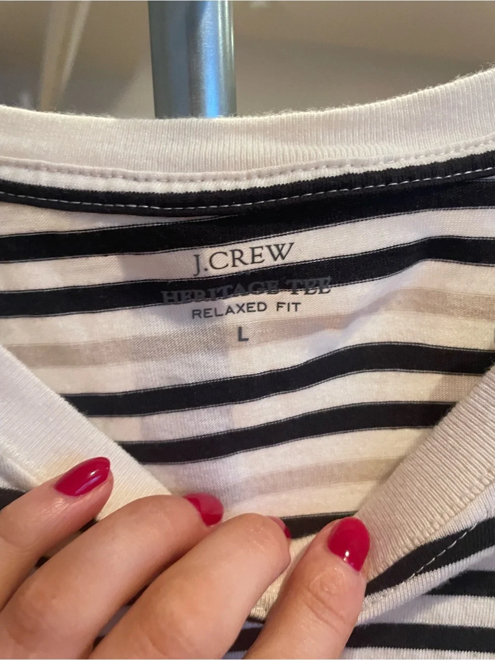 J. Crew Black & White Striped Short Sleeve Tee